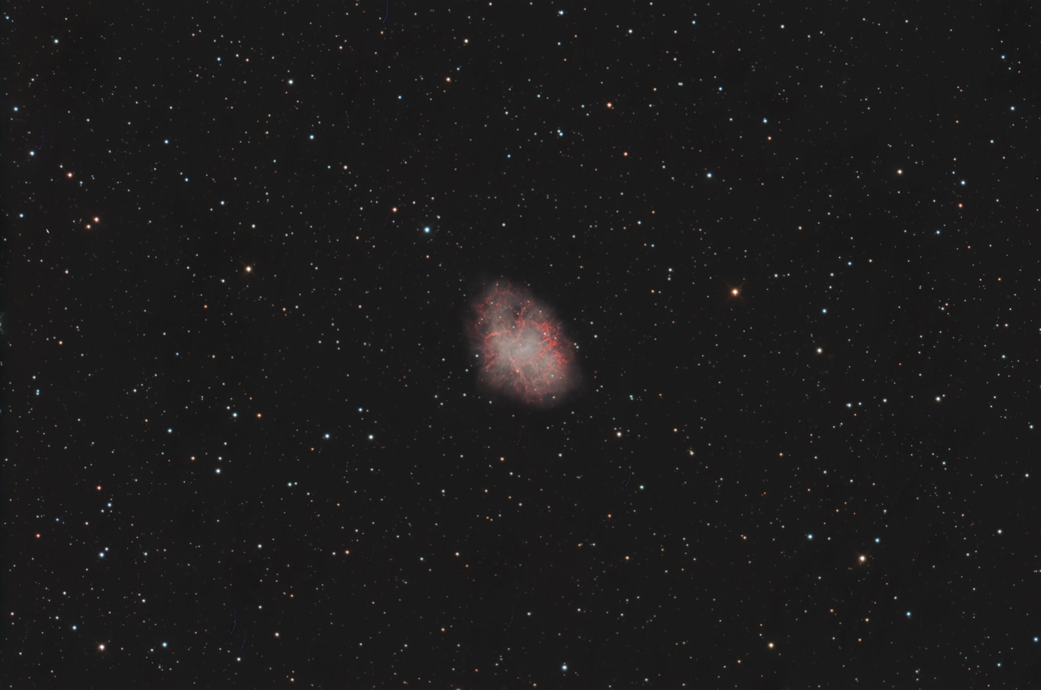 Messier 1, Krebsnebel, Crab Nebula, RGB-Bild mit ALCCD8L, Steffen Ledwig
