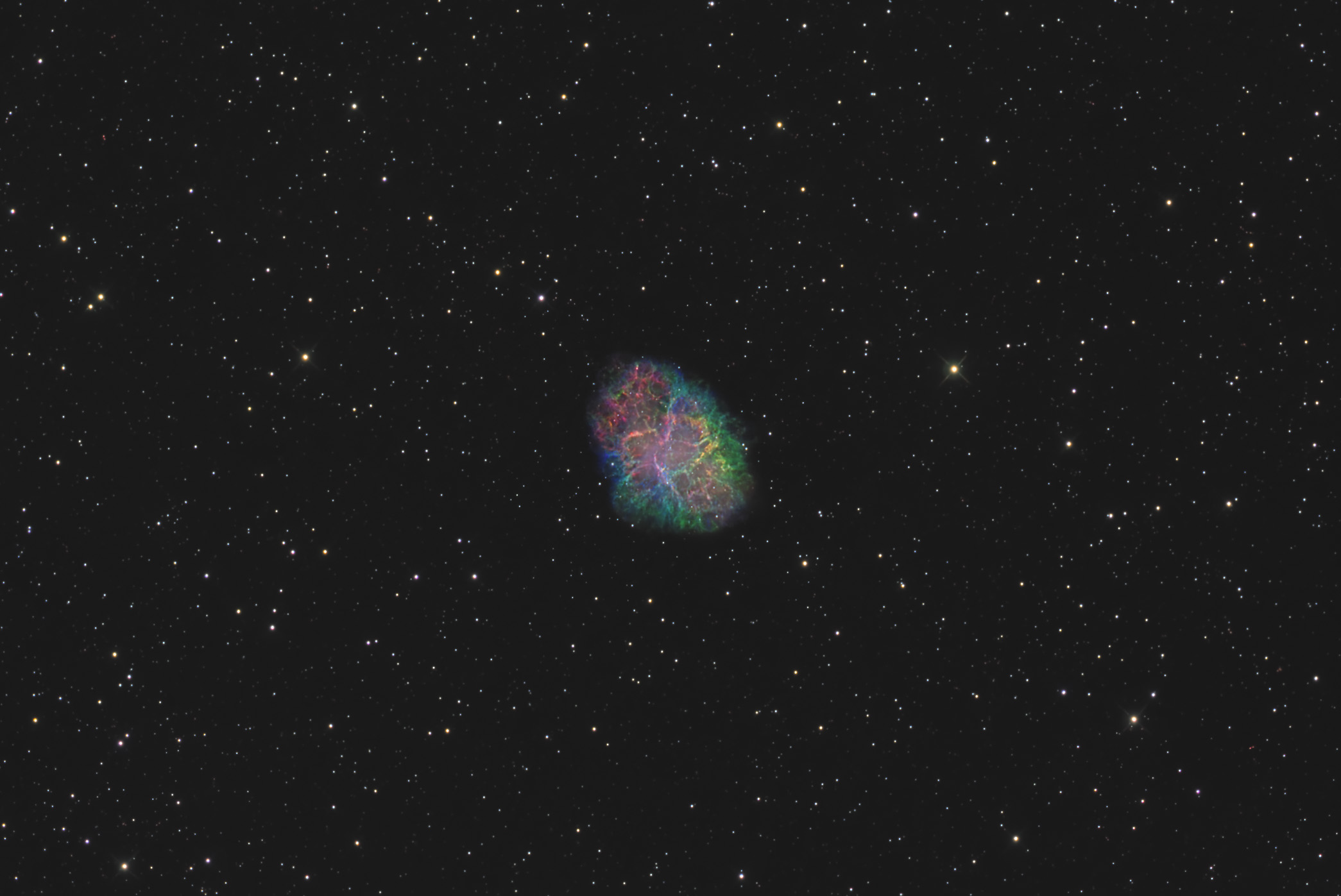 Messier 1, Krebsnebel, Crab Nebula, SHO-Bild mit QHY268m, Steffen Ledwig